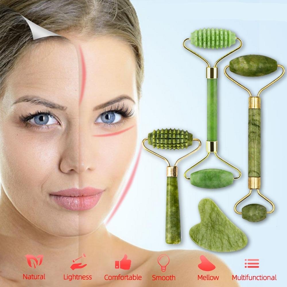 Massageador de rosto em pedra jade 100% NATURAL | Seres do Bem